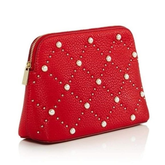 NWT Kate Spade Red Small Briley Pearl Pouch - Picture 1 of 4